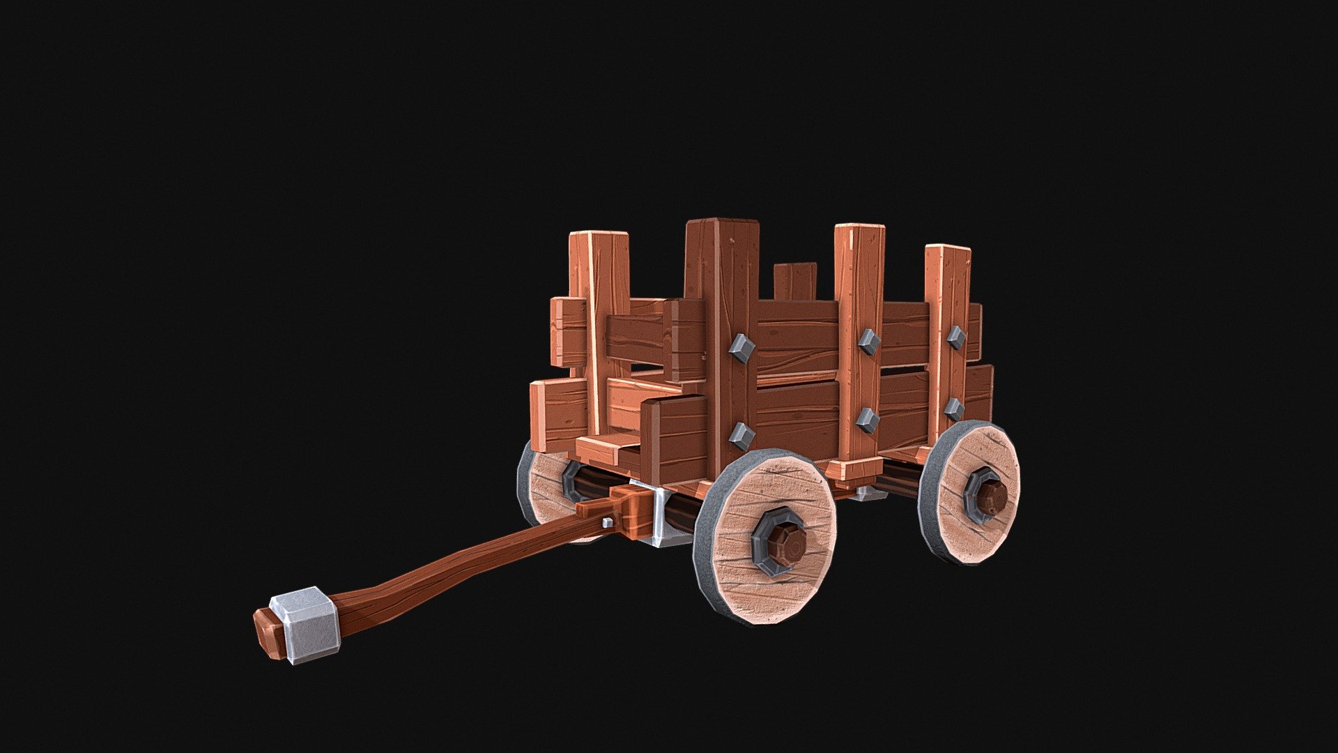 stylized wagon_handpainted - stylized wagon_fully hand painted texture - Download Free 3D model by vijoyanto 3d model