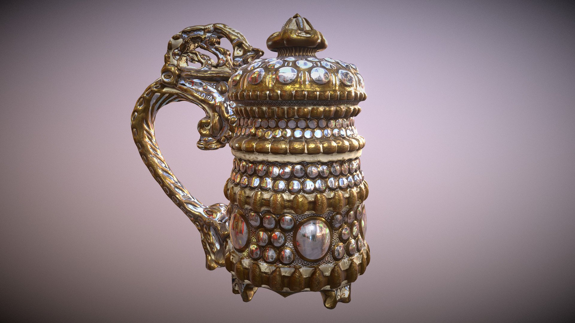 Inspired by some richly decorated beer steins. Created with Maya, Mudbox and Substance Painter 3d model
