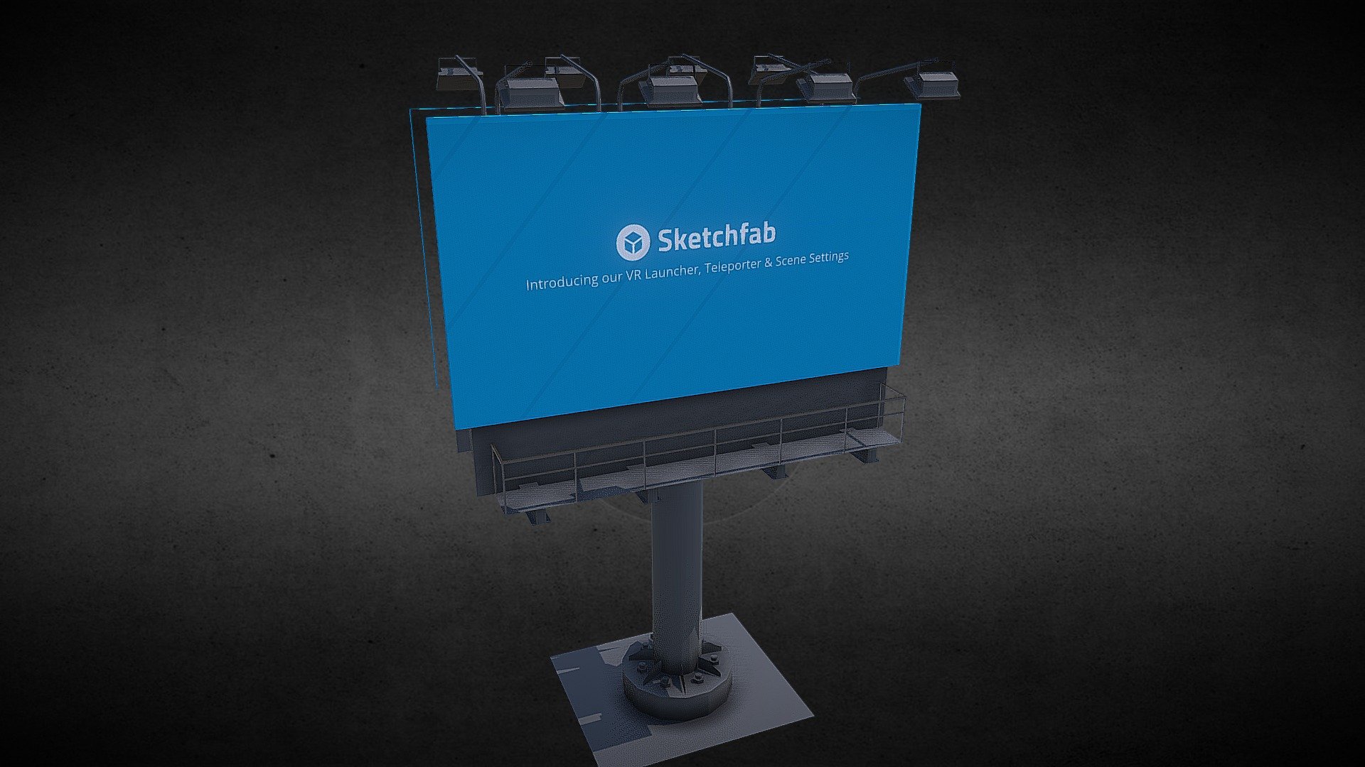 A billboard (also a billboard from the English billboard) is a large billboard for placing outdoor advertising, installed along roads, streets. Shield is a frame, upholstered with sheets of galvanized steel or plywood, covered with weatherproof compounds, fixed on the support 3d model