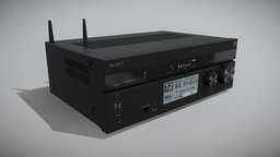 Sony STR-DN1080 network AV receiver theatre, sound, console, receiver, theater, network, electronics, audio, av, amplifier, powerful, dts, atmos, low-poly, 3d, low, poly, model, home, digital, dolby