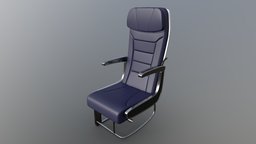 A-Series 8 Economy Seat aircraft, airbus, seats, game-ready, blender, texture, noai