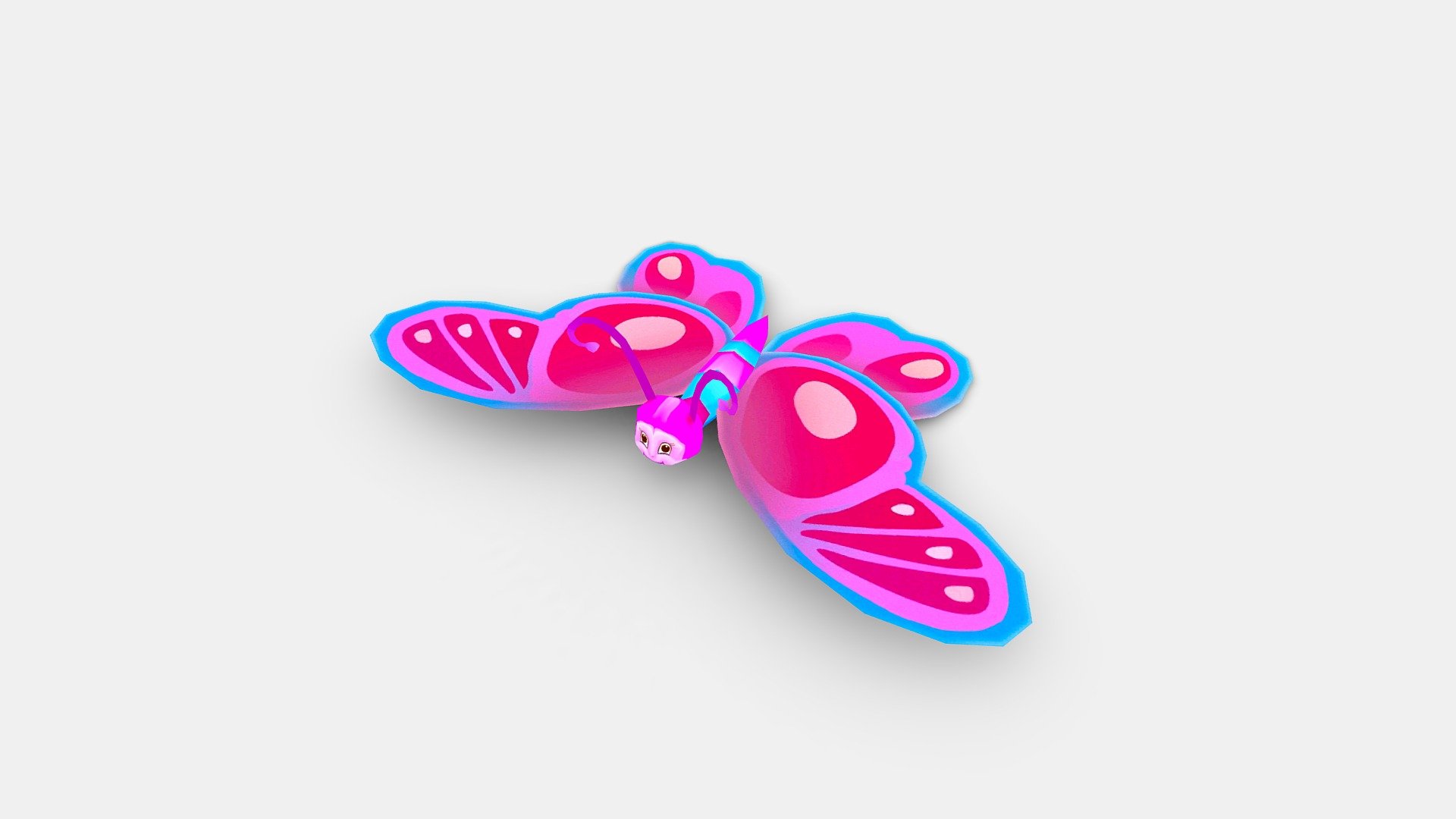 Cartoon butterfly - purple - Cartoon butterfly - purple - Buy Royalty Free 3D model by ler_cartoon (@lerrrrr) 3d model