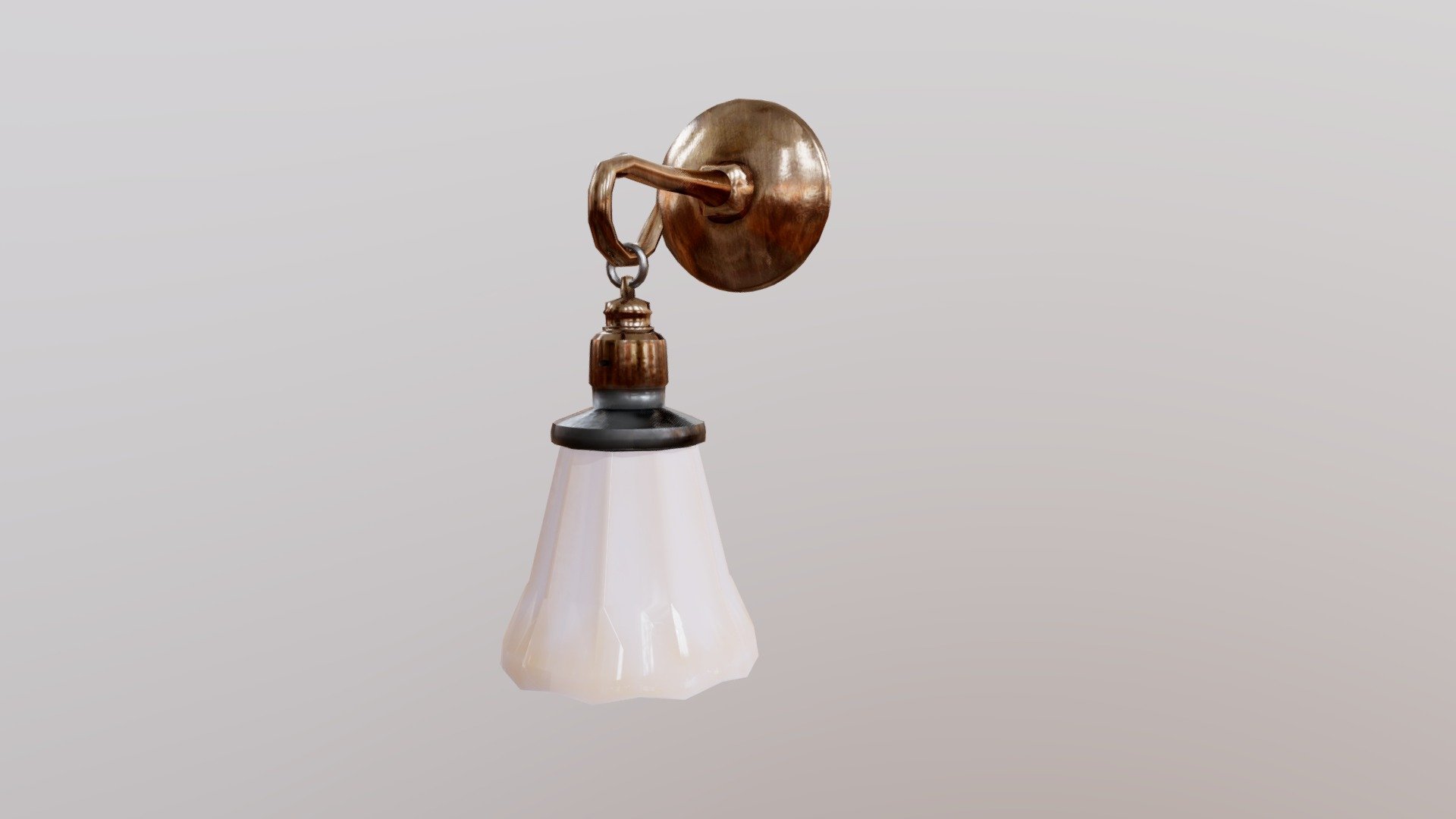 made with Maya and Substance Painter 2020 - 1910's Wall Lamp - 3D model by endim8 3d model