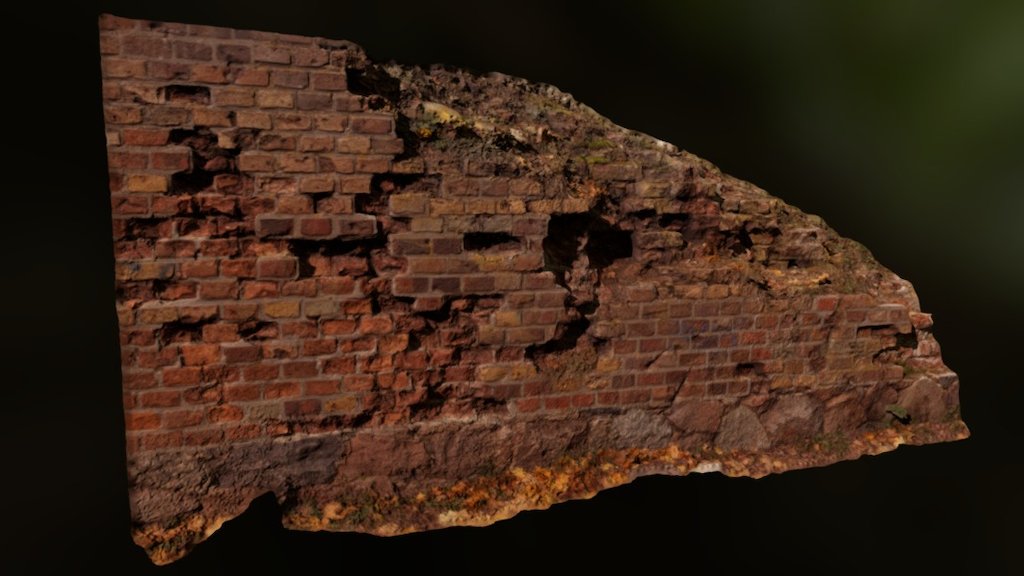A brick wall found in Cytadela, Poznań, Poland 3d model