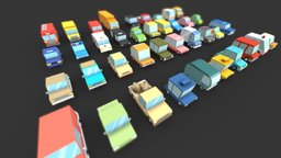 39 Low Poly Vehicle Free police, truck, van, fbx, free3dmodel, downloadable, cc0, game, lowpoly, gameasset, car, free, gameready