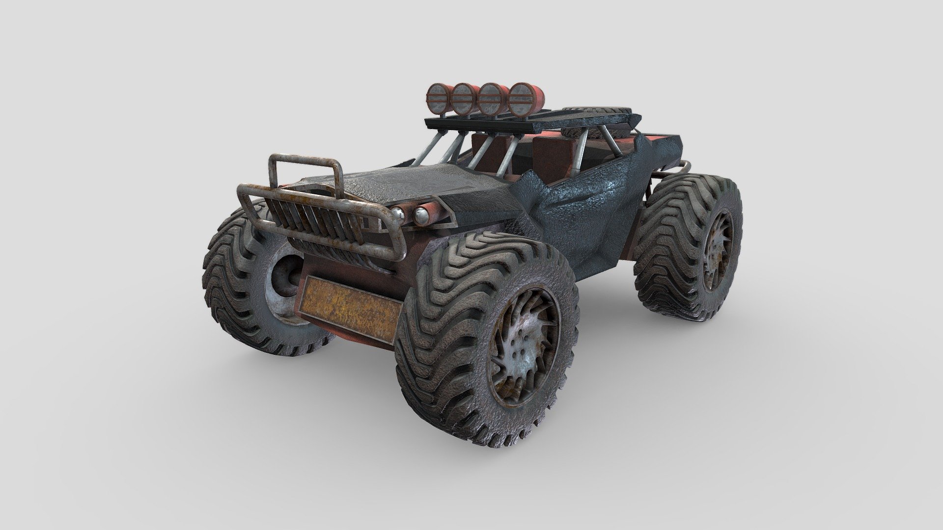 3D Model of Monster Truck.
Compatible in all 3D Programs, like Maya, 3Ds max, Unreal Engine 4
Compatible with all types of offline/online render engines, game engines, cinema render engines, realtime render engines.
PBR-Metallic texture workflow.
Includes Basecolor, Metallic, Roughness, Normal, AO

Substance Project Link :- https://www.artstation.com/artwork/48PEGn

Render Iray:-
 - Monster Truck 3D Model - Buy Royalty Free 3D model by Mohammad Aquib (@mdaquibxxx) 3d model
