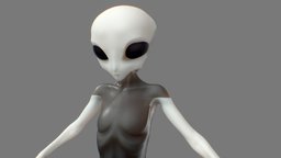 HQ Grey Alien 1 cute, grey, , alien, woman, greyalien, adorable, vrchat, parnmkie, vrchat-avatar, gameasset