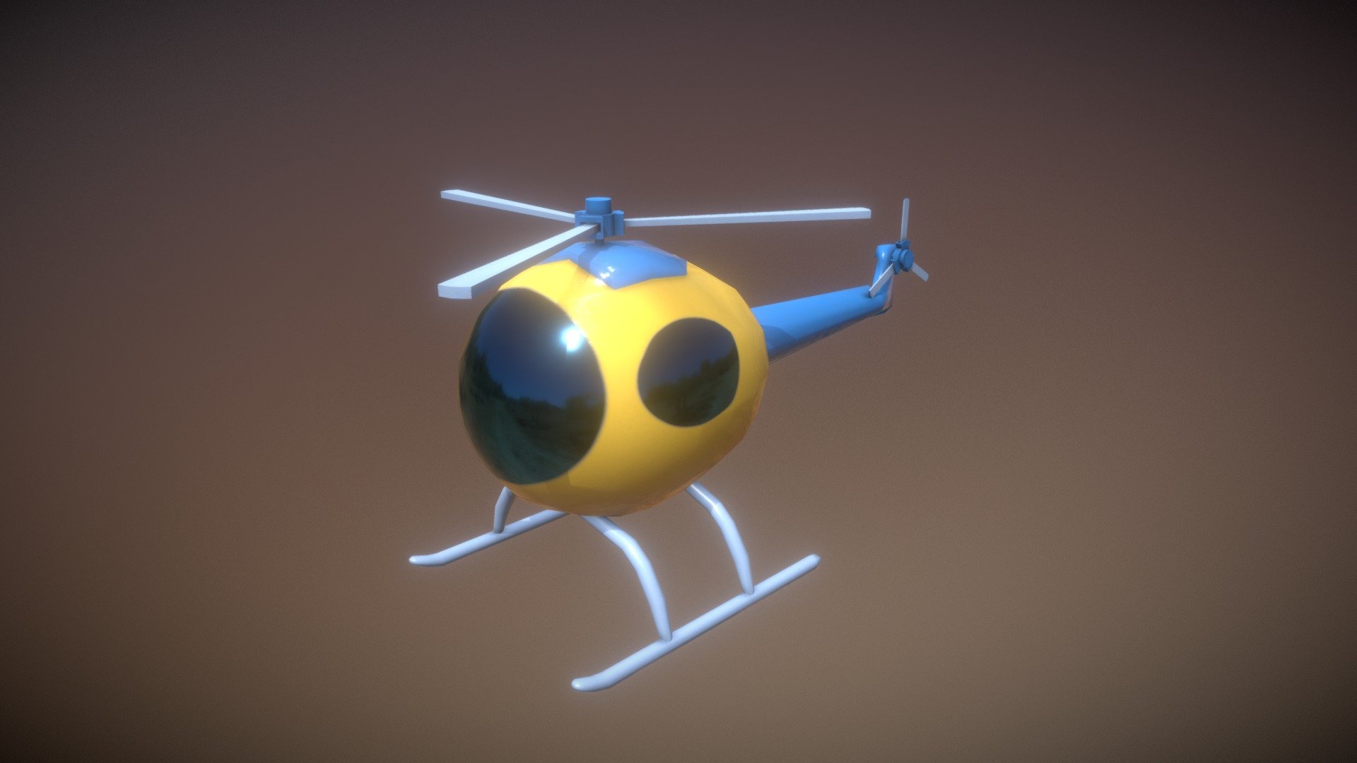 PBR painted on one non-overlapping UV-atlas - Helicopter Toy low-poly game ready - 3D model by FunFant 3d model