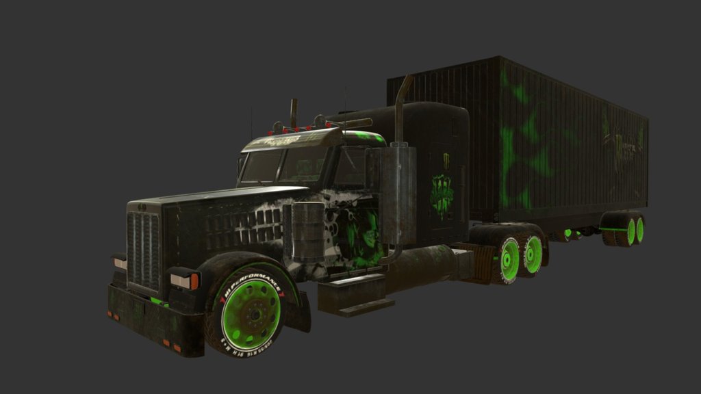 Monster Energy Goods Truck_Energy Drink - Energy Goods Truck - 3D model by abhijeetpatil 3d model