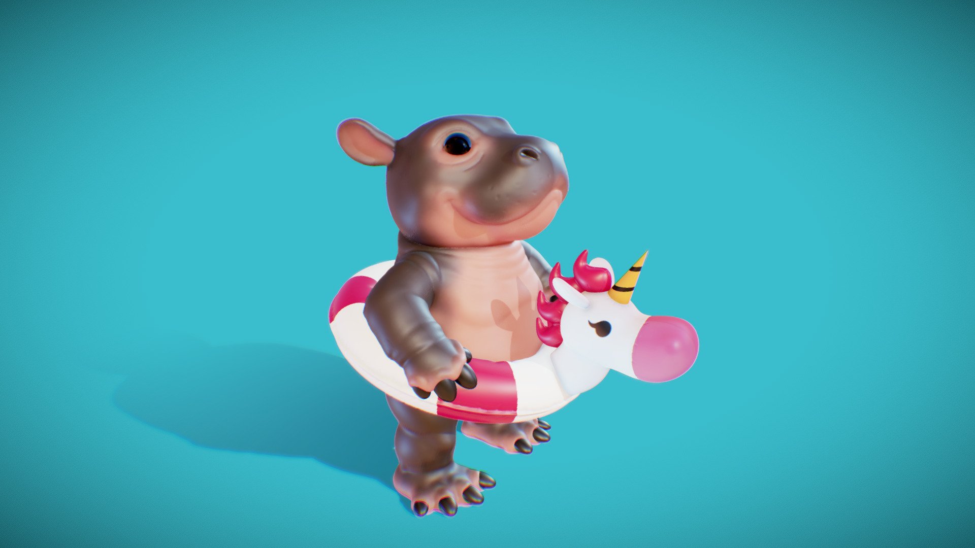 Just a Nomad Sculpt Sketch - Pool Party Hippo - Download Free 3D model by IgorSan 3d model