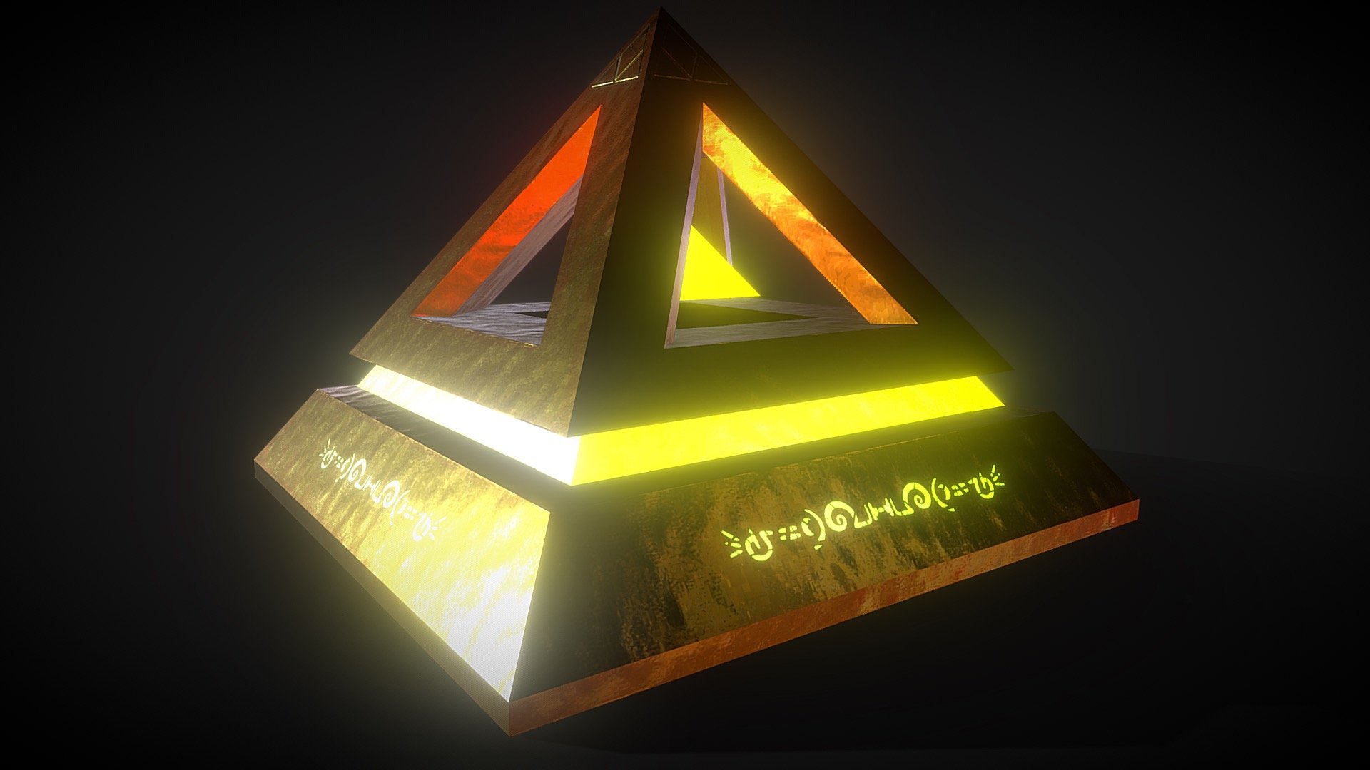 Low Poly Game Asset.  Available on uiStudios.com - Mystical Ancient Pyramid Artifact - Buy Royalty Free 3D model by Alan Balodi (@uistudios) 3d model