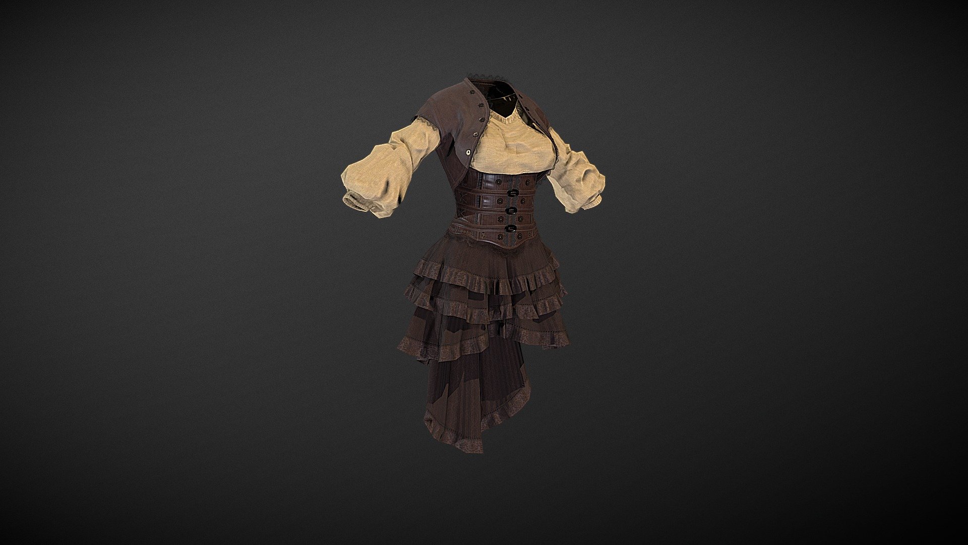 Client/Commission work based on references

Game ready asset

2K PBR texture sets
 - Female Medieval Outfit - 3D model by dejan31 3d model