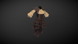 Female Medieval Outfit games, outfit, character, low-poly, clothing