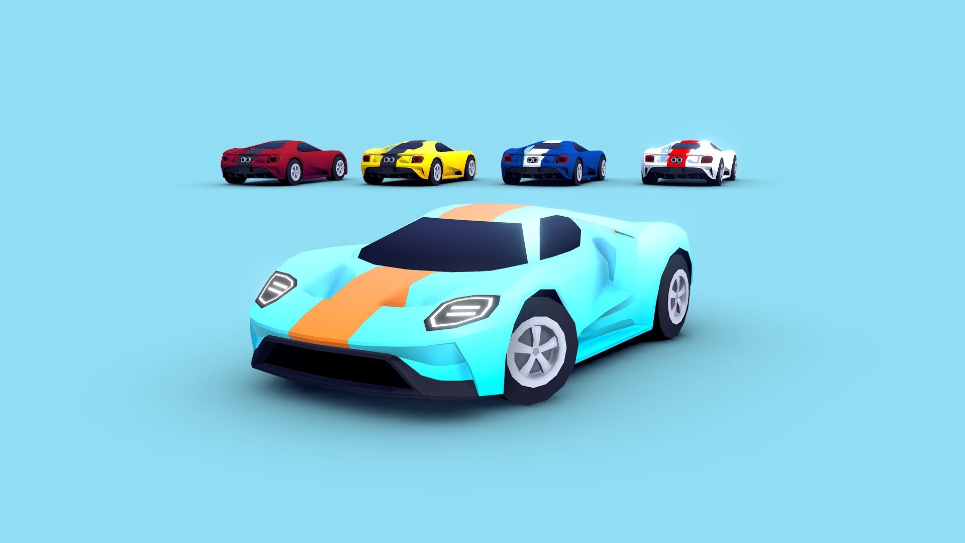 5 colors.

3734 triangles (wheels included).

FBX files included.

Cars use 2 materials (texture atlas of 512px * 512px).

Cartoon design.

This car is part of: CARS - Cute Racing Set - Cartoon Racing Car 2017 - Buy Royalty Free 3D model by SunsetStudio 3d model
