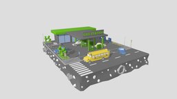 Gas Station Low Poly