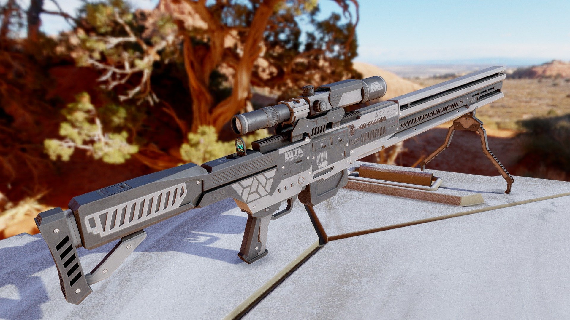 Sci-fi sniper rifle - Download Free 3D model by Cyril43 3d model