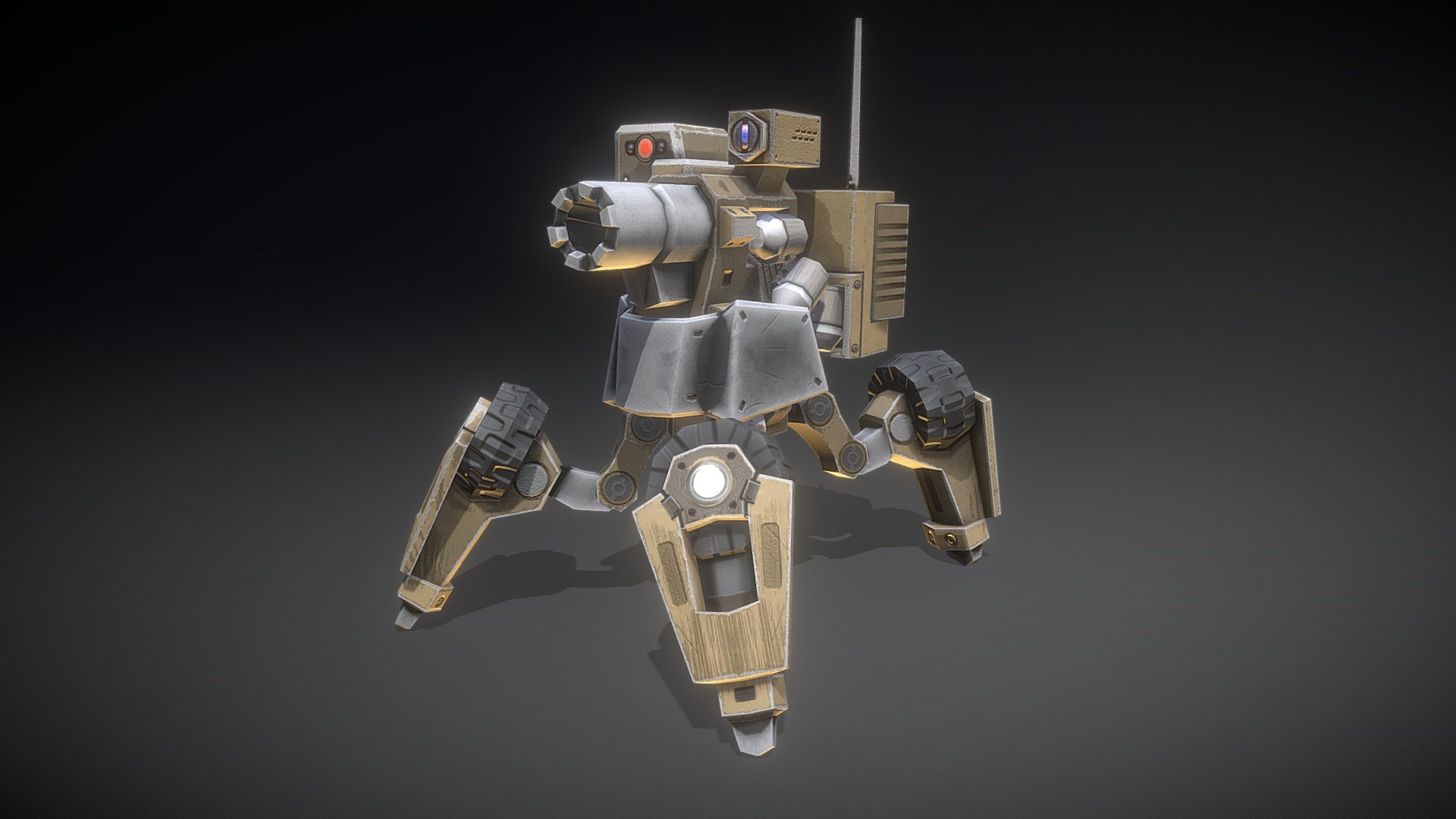 Quadruped Cannon Robot - 3D model by 4:33 Creative Lab (@FourThirtyThreeCreativeLab) 3d model