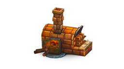 Cartoon Old Brick Oven Furnace for Cooking pipe, toon, historic, ladder, board, crown, flame, antique, planks, furniture, oven, boulder, stove, grill, bread, fire, old, furnace, chimney, beam, bouldering, bakery, pastry, tower-defense, lowpoly-gameasset-gameready, lowpolymodel, grille, homestead, handpainted, architecture, low-poly, cartoon, lowpoly, stone, gameasset, house, home, wood, textured, "gameready", "oven-stove"