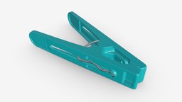 Clothespin plastic clamp, pin, household, clothes, peg, clip, clothespin, tool, dry, laundry, hang, 3d, pbr, plastic