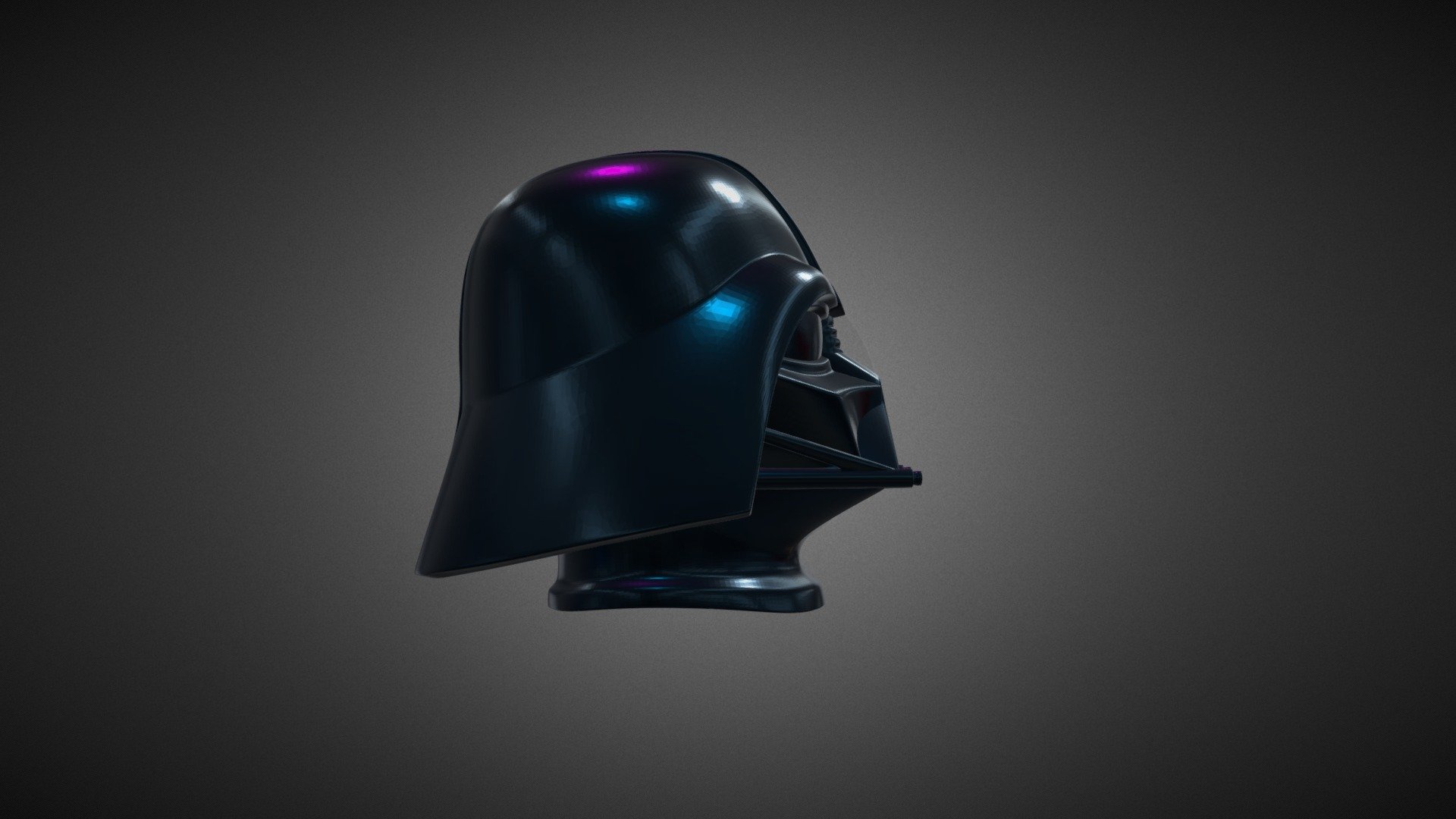 Print ready Dartn Vader Helmet.

Measure units are millimeters, it is about 5.6 cm in width.

This helmet is not optimized for using as real helmet(wearing on a head).

Mesh is manifold, no holes, no inverted faces, no bad contiguous edges.

Available formats: .blend, .stl, .obj, .fbx, .dae

Here is two versions of the model:

1) Darth_sld. (blend, .obj, .fbx, .dae. stl) This file contains the solid version of the model. Here is 116220 triangular faces.

2) Darth_hlw. (blend, .obj, .fbx, .dae. stl) This file contains the hollow version of the head. Here is 123282 triangular faces. Wall thickness varies from 2.3 to 1.5 mm in different places 3d model
