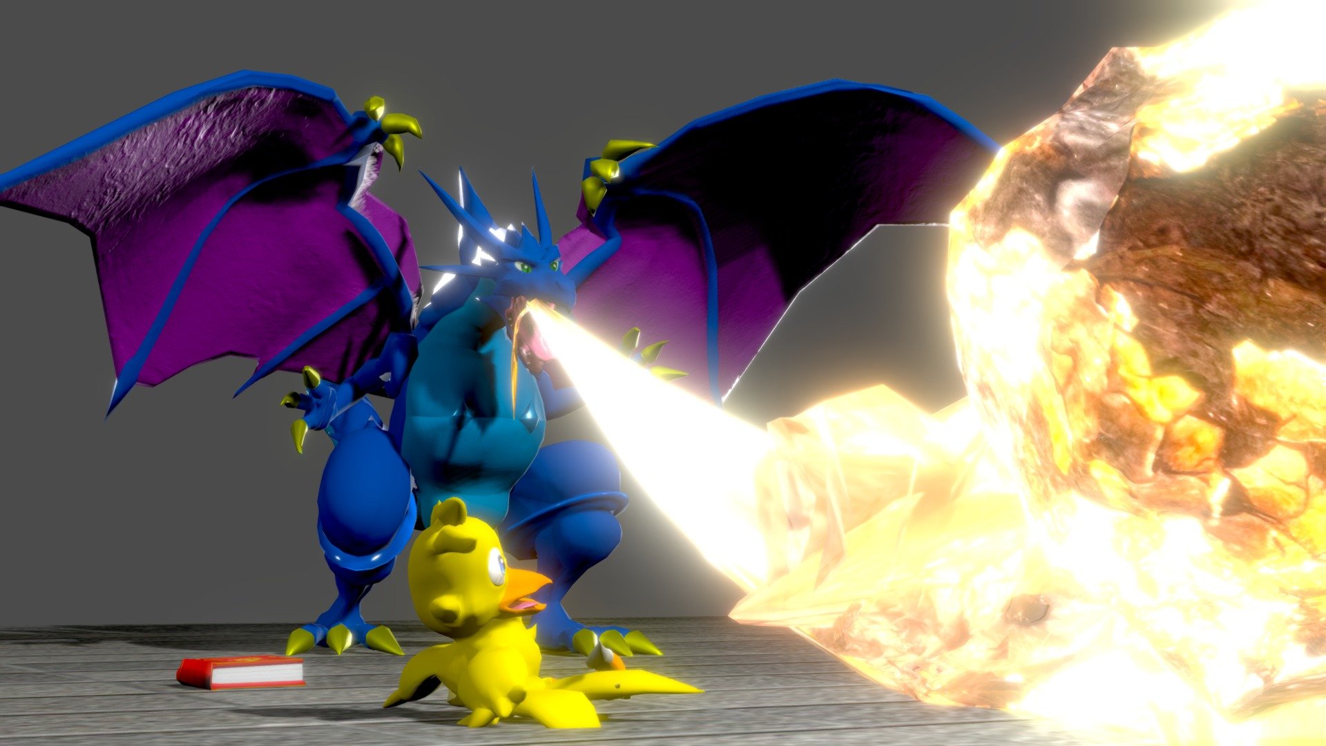This is my first new work in 4 years.
The Bahamut in the Chocobo's Dungeon world is my favorite dragon. also chocobo is cute and so brave.
I felt a sense of familiarity when I looked at Sketchfab's settings for the first time in 4 years and saw that they had not changed much 3d model