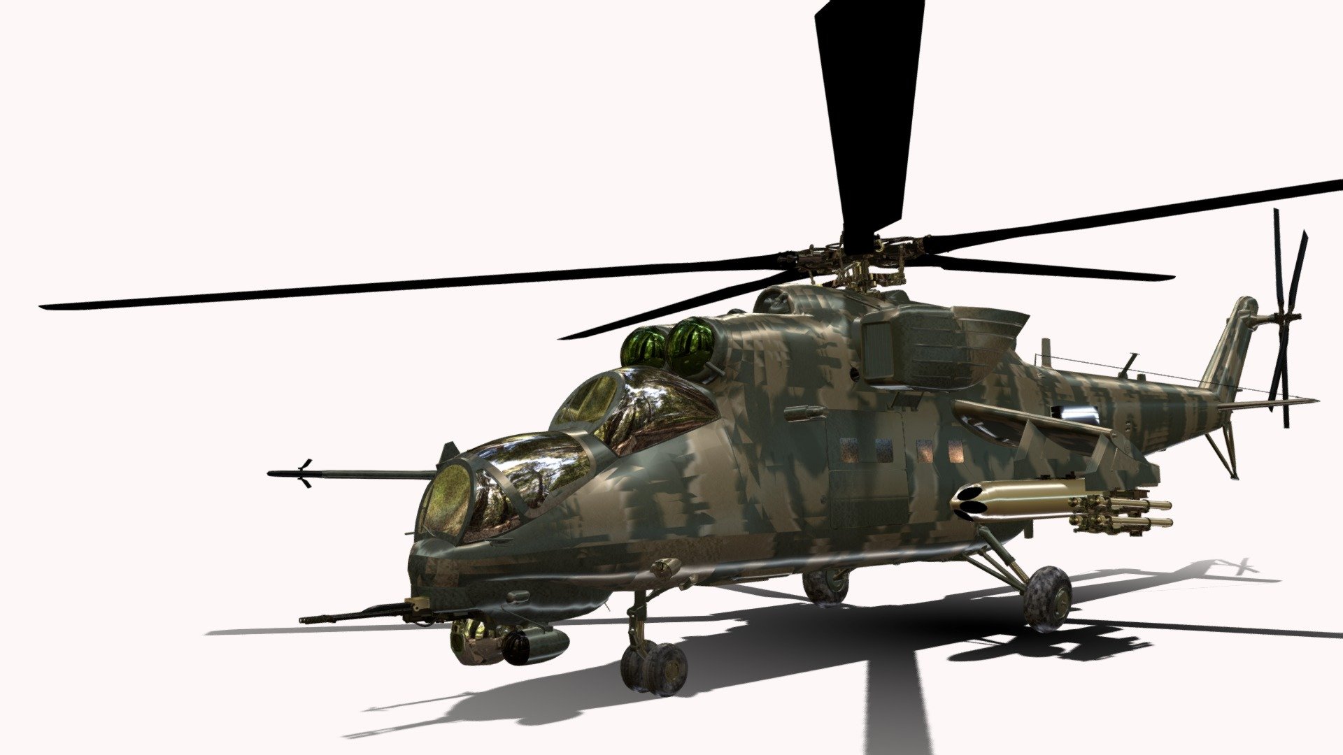 O Mil Mi-24 (Cirílico Миль Ми-24, designações da NATO &ldquo;Hind