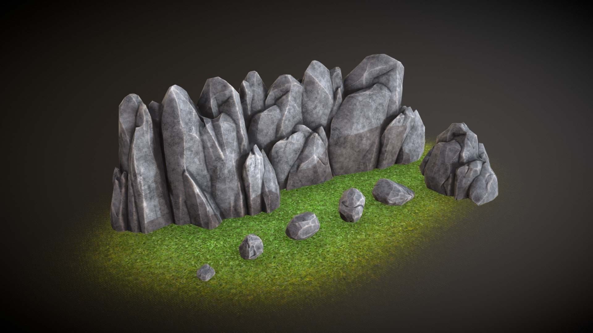 Model is here: https://cutt.ly/0xt7HYG
Low-poly set of rock formations.
Game ready.
Polygons: 1653
Vertices: 1612
Maps: 2048x2048 - Low-poly set of rock formations - 3D model by 3D-BUG (@3DBUG) 3d model