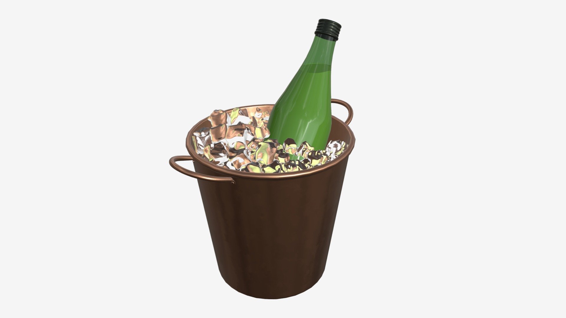 vermouth bott in bucket with ice - Buy Royalty Free 3D model by HQ3DMOD (@AivisAstics) 3d model
