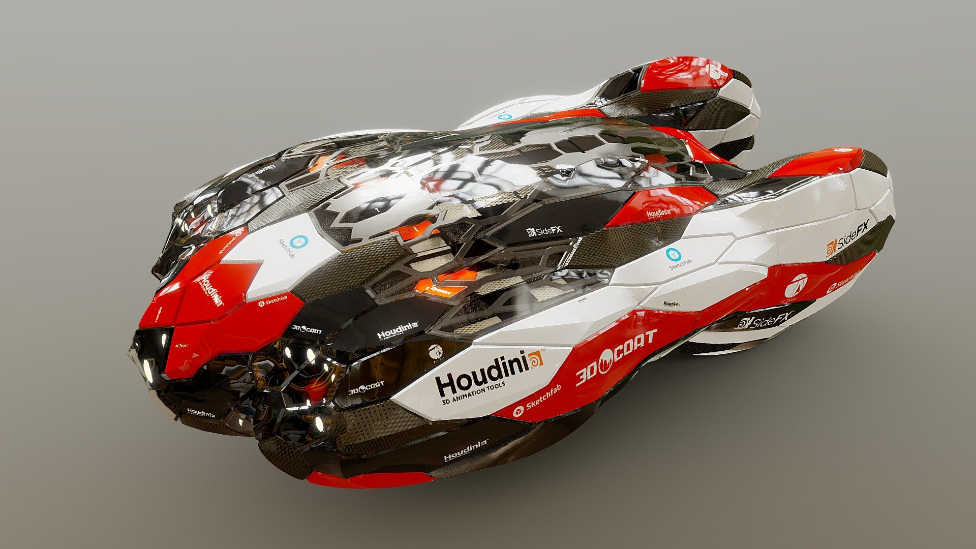 Procedural Hard Surface Modeling Test 9.61 - 3D model by asaito 3d model
