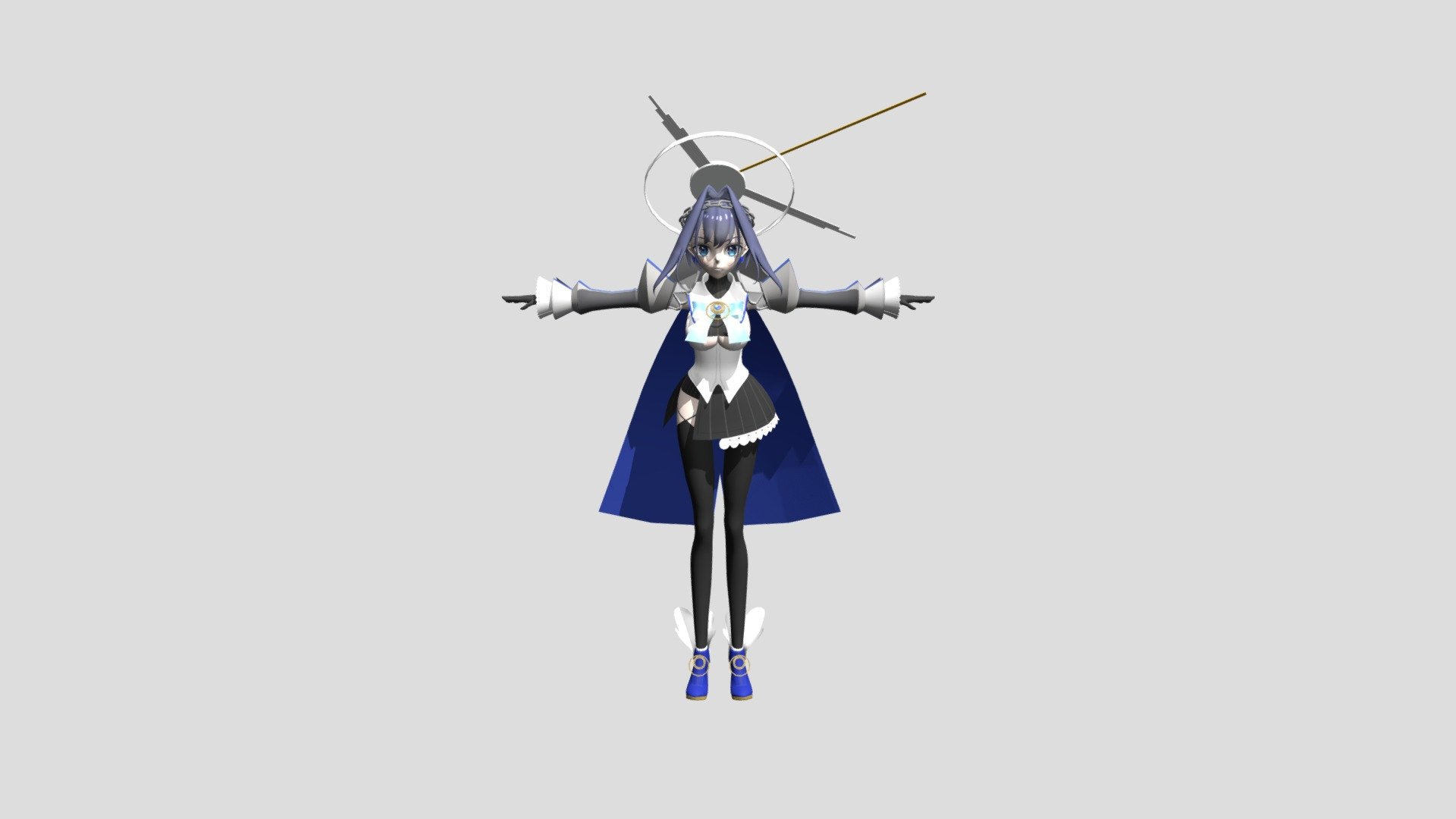 This was my first attempt at making a full body model of a vtuber!
I plan on rigging the character in Spring of 2023 along with my 3D animation class.
Rigged/Animated model will be uploaded in another post then 3d model