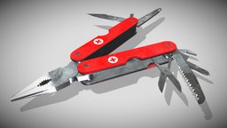 Swiss Tool tool, metalness, game, pbr