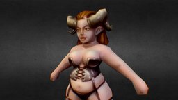 Succubus demon, tongue, horn, eyes, character, game, fantasy, evil