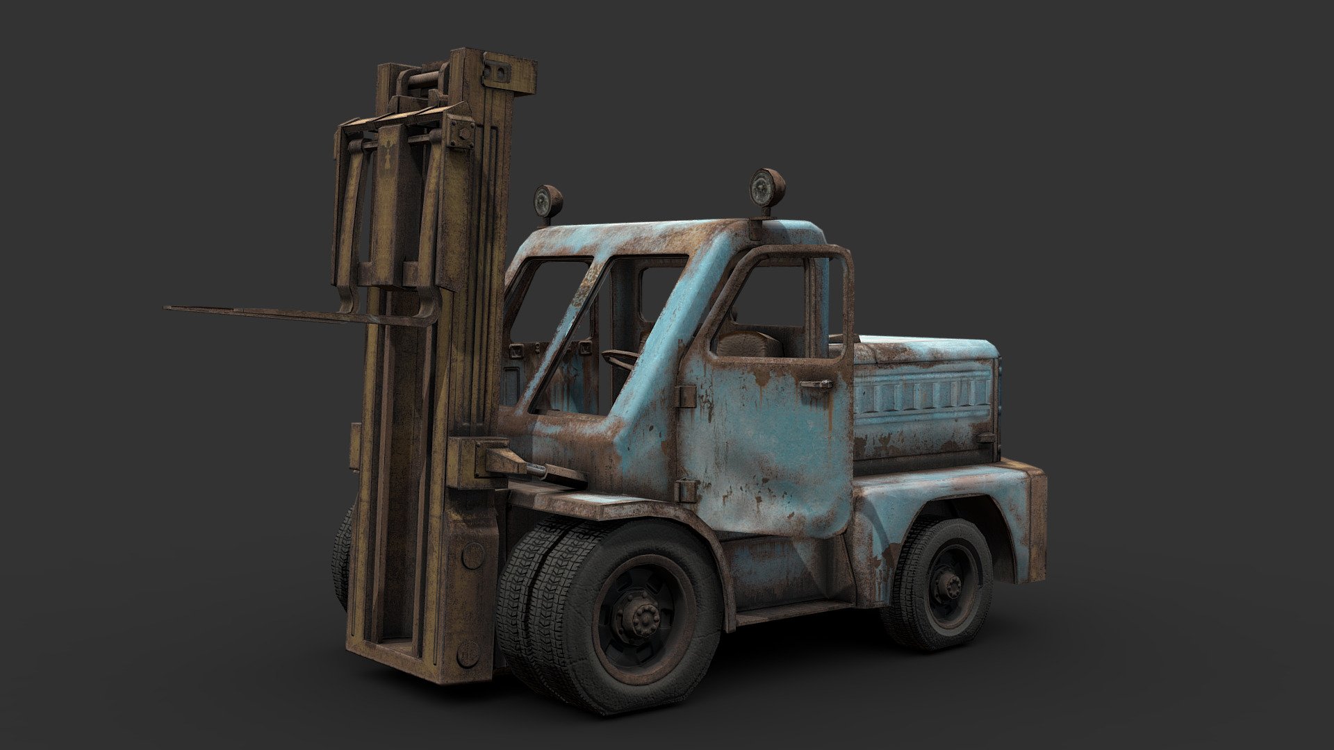 A large heavy-duty forklift, worse for wear from years of hard work
based on an older model I did, but I re-did the vast majority of it while making this

Made in 3DSMax and Substance Painter

Questions? Interested in a custom model? Want me working on your project? Feel free to contact me via artstation at: https://www.artstation.com/renafox3d - Heavy Forklift - Buy Royalty Free 3D model by Renafox (@kryik1023) 3d model