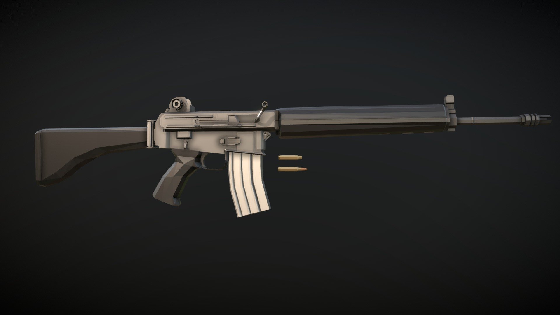 Low-poly model of Armalite's AR-18 rifle - Low-Poly Armalite AR18 - Download Free 3D model by notcplkerry 3d model