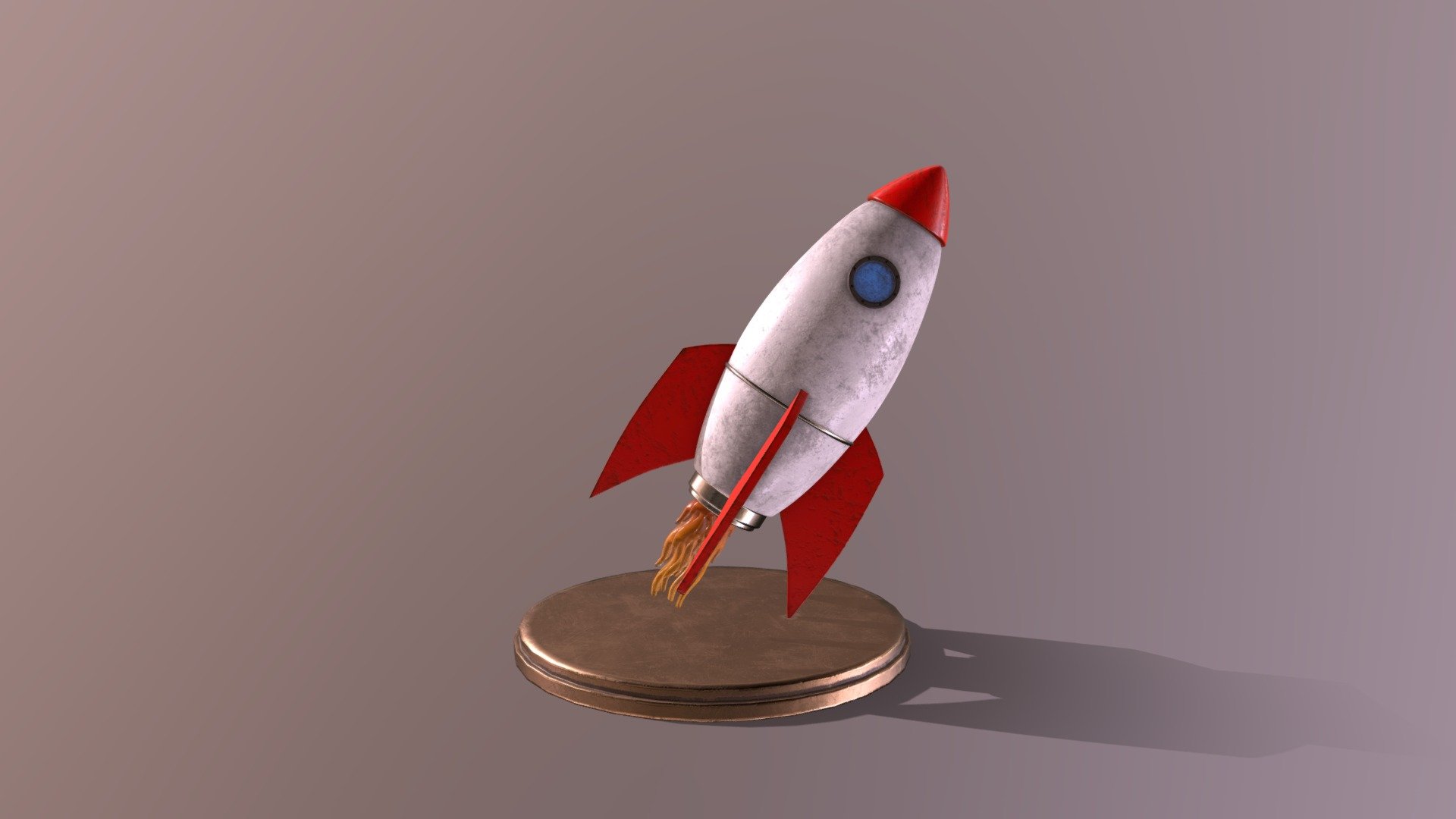 A model of a toy rocketship that is launching into space - Toy Rocketship - Download Free 3D model by Smoggybeard 3d model