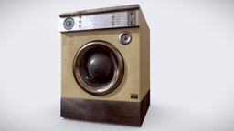 Washing Machine (Laundro-Mat) Retro vintage, retro, unreal, laundry, laundromat, washingmachine, unrealengine, washing-machine, laundrymachine, substancepainter, unity, blender, gameasset, gameready