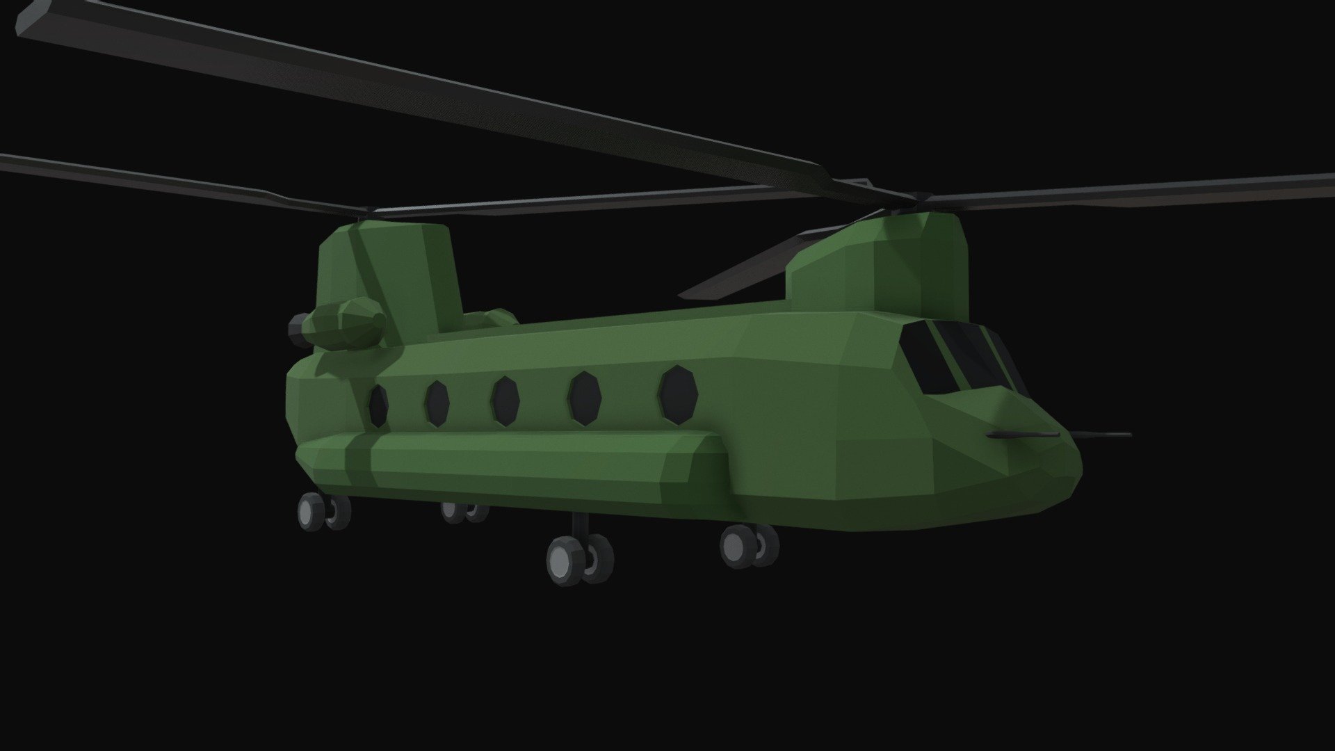 A low poly Chinook

Ideal for for use in games

Tested in unity. Simply drag and drop into unity to use

Made in blender - Chinook CH47 Low Poly - Buy Royalty Free 3D model by BundemG 3d model