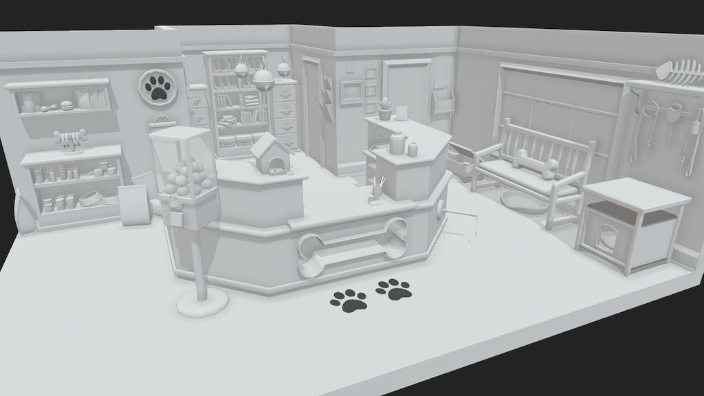 A little animal clinic scene I've been working on, still adding to it!
Currently only been modeling in Maya 3d model