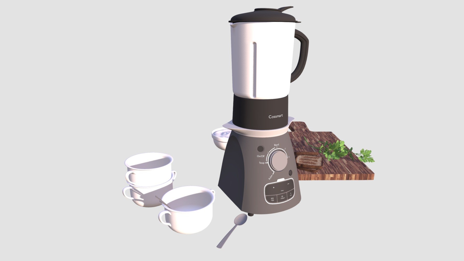 Highly detailed 3d model of blender with all textures, shaders and materials. It is ready to use, just put it into your scene 3d model