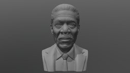 Morgan Freeman bust for 3D printing film, tv, miniature, god, morgan, figurine, jackson, movie, celebrity, actor, oscars, depp, freeman, pitt, actress, hollywood, dicaprio, jolie, shawshank, bust, black