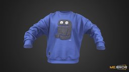 Blue Monster Sweatshirts clothes, upper, ar, 3dscanning, casual, sweatshirt, sweatshirts, photogrammetry, 3dscan, blue, casual-fashion, patterened, male-fashion, noai, fashion-scan, fahsion, female-fashion, blue-clothes, blue-mosnter