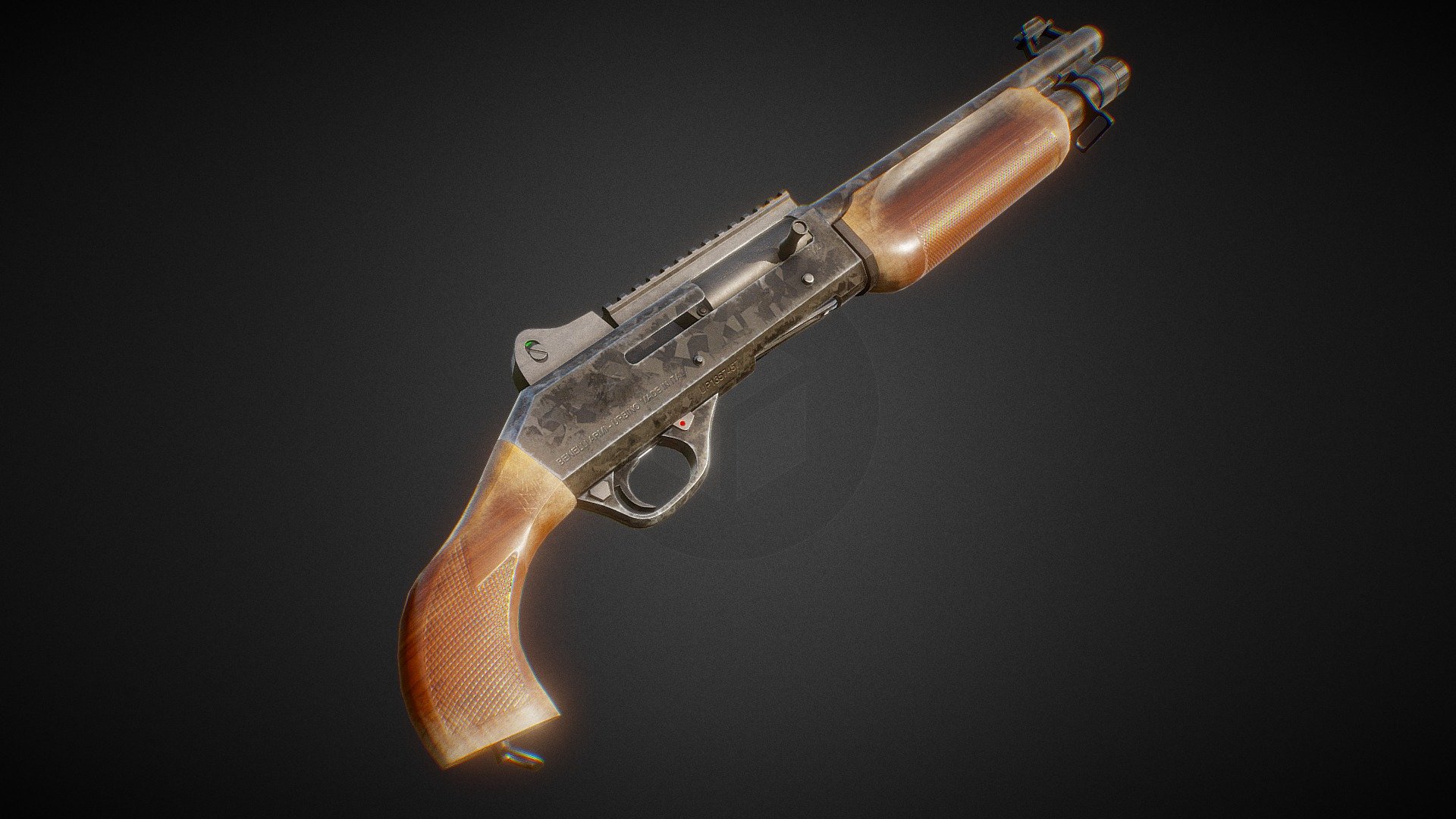 Low poly animated model of M4 shotgun - M4 Shotgun - 3D model by dmit56 3d model