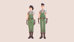 Gardeners | Lowpoly Characters akishaqs, character, lowpoly, stylized