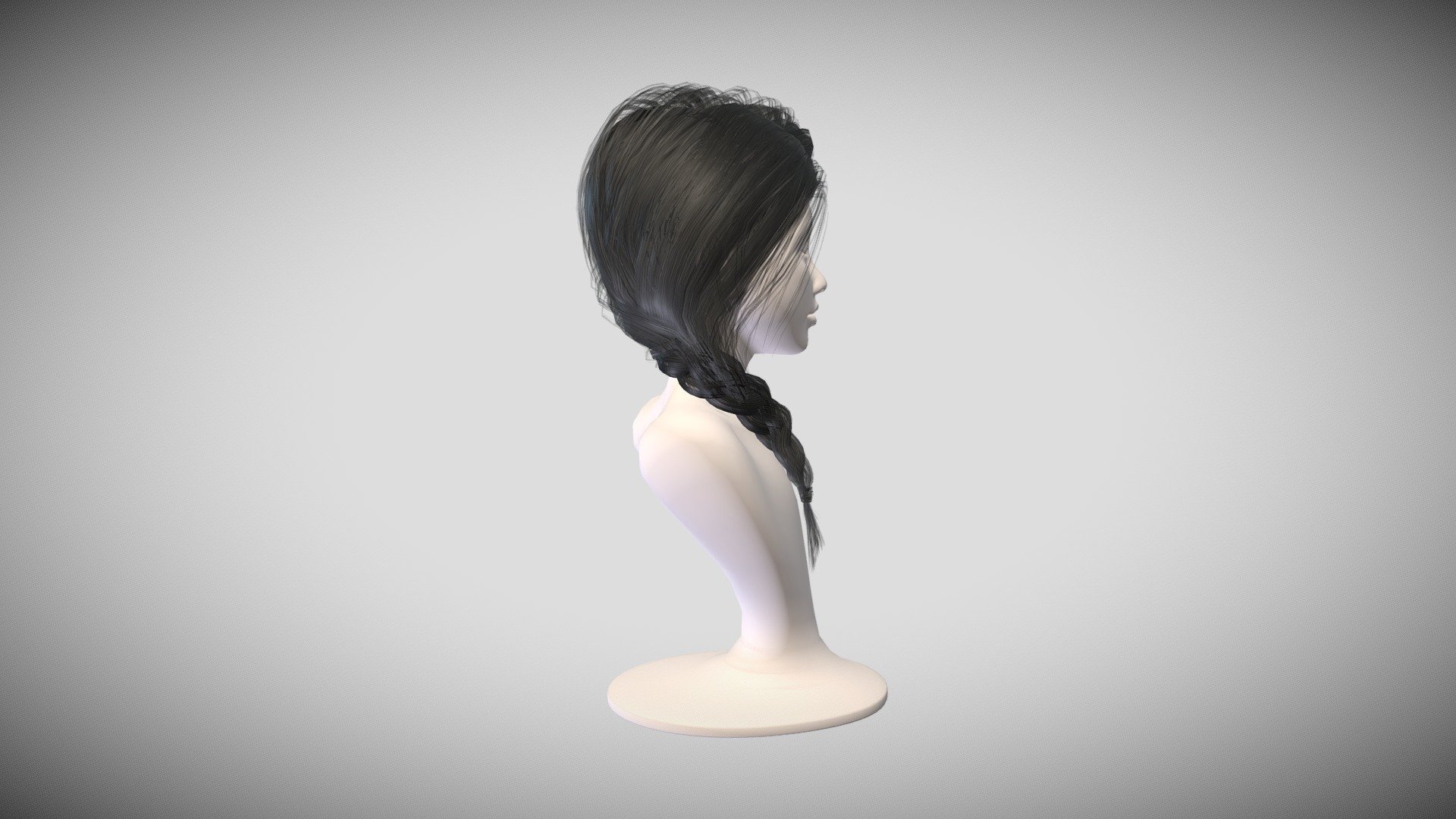 Thank you for the page view.

Real Time Hairstyle optimized for Games.

You can easily change the color of the hair.

It is made in Blender 3.6 (EEVEE Render) ,Cycles rendering is also available.

Hair Texture: 4096; Including Alpha, Depth, ID, Root, Basecolor, Random Color , Normal, Flow, AO, Directional.

Vertices:7296; Edges:12160; Faces:4980; Triangles:9960.

The Hairstyle has a simple and easy-to-edit mesh, and a variety of 4K textures, and you can easily use it in other softwares.

You can use it for personal and commercial projects, educations, games and movies.

Hope you like it! - Realistic Woman braid ponytail Hair Style - 3D model by Dollycat (@dolly201905) 3d model