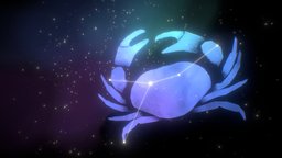 Giant Space Crab (AKA Cancer) sky, crab, night, stars, cancer, unlit, krita, constellation, sketchfabweeklychallenge, blender, stylized, space, nightsky
