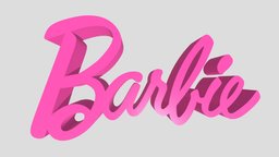 Barbie logo 3d pink, logo, logotype, logo3d, barbie, barbie2023, barbiemovie