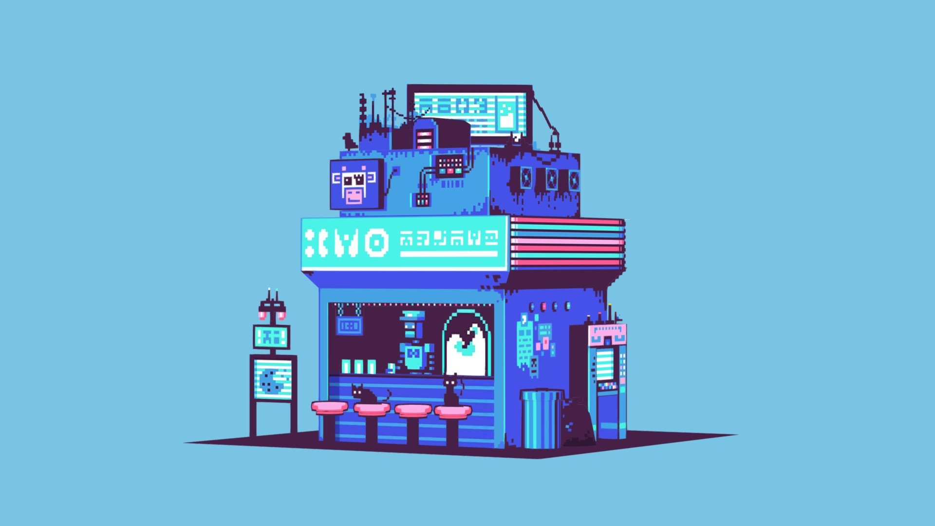 Quick model to practice 3D and pixel art, based on a concept by Brandon James Greer 
His twitter account :@BJGdesign and instagram: @brandonjamesgreer

Follow me on twitter @Owakita_ - Pixel Storefront - 3D model by Elora Pautrat (@EloraP) 3d model