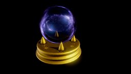 Crystal Ball prop, crystal, gypsy, fortuneteller, crystalball, magiacal, maya, game, substance-painter, animated, ball, magic, practice