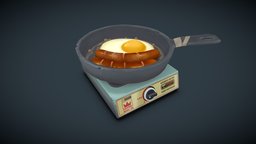 Egg Jiggle pan, sausage, egg-jiggle, delicious-meal, animation