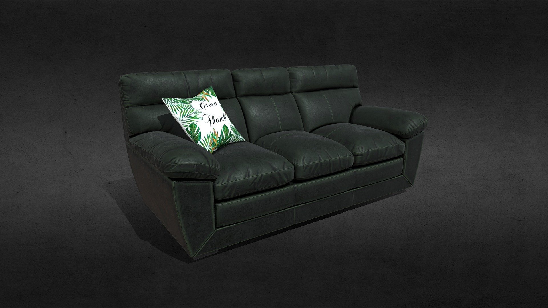 Furny Charlott Leatherette Three Seater Sofa 3d model